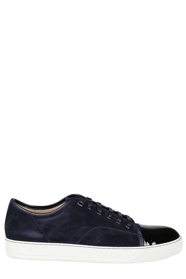 LANVIN SUED AND PATENT CAPTOE SNEAKER